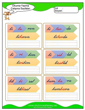 B sesi Çalışma Sayfaları